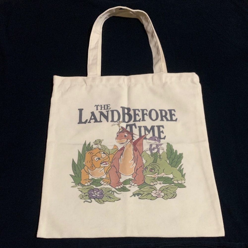 NWOT The Land Before Time Canvas Tote Bag 13.5” x 15.5”